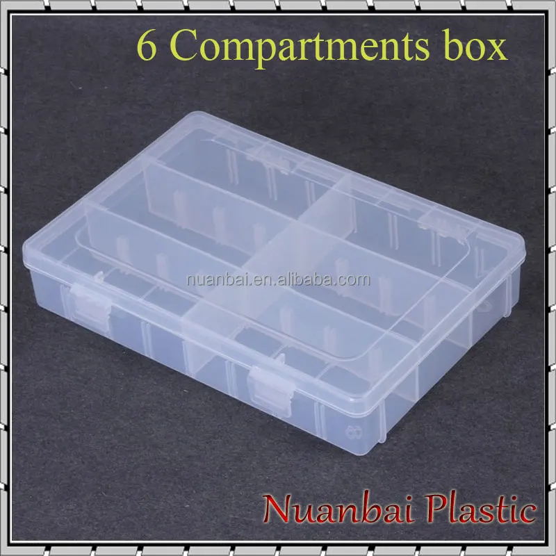 Clear Jewelry Box Organizer Adjustable Plastic Storage Box With 6 Compartments