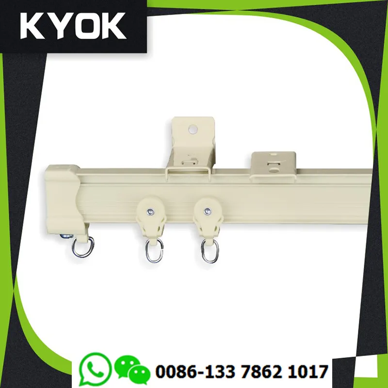 KYOK Heavy Duty acrimo truck curtain rails ,double white color acrimo curtain rails clips