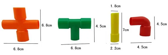Educational children plastic tube construction block toy
