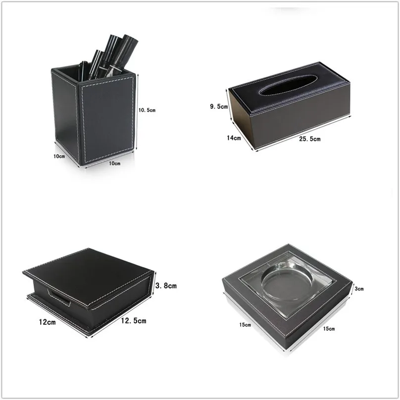 Office Stationery Leather Office Desktop Organizer Elegant Desk Sets