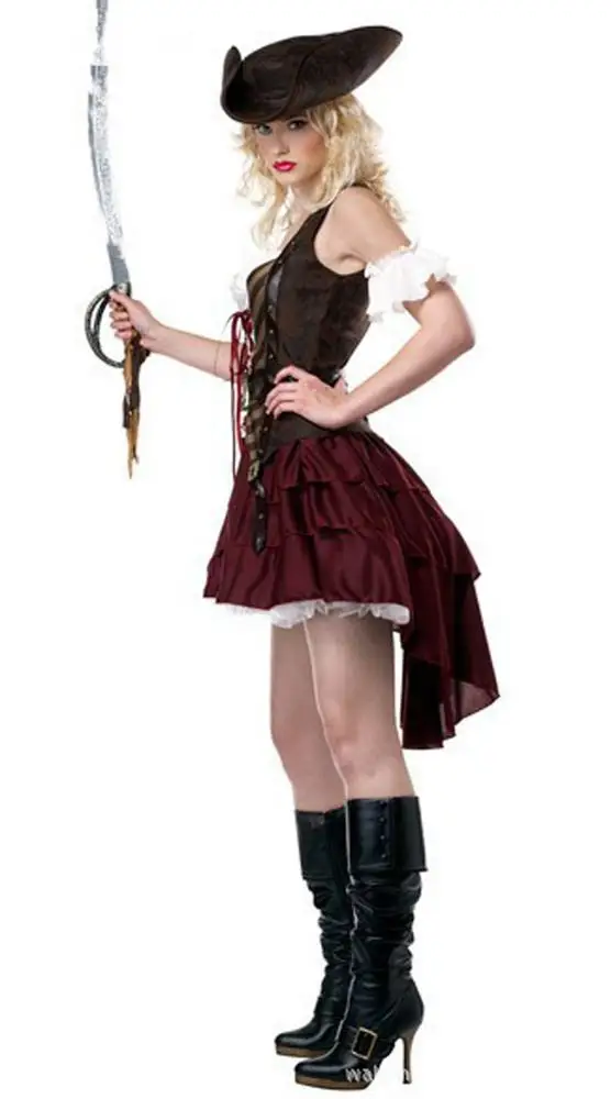
PoeticExst Halloween Movie cosplay Halloween Cosplay Masquerade Role Playing Clothes Caribbean Pirate Costume Adult Female 