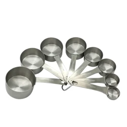 Hot sale Heavy Duty premium 8pcs stainless steel 18/8 kitchen measuring cup set