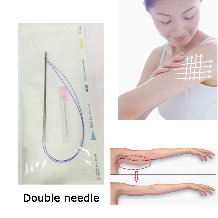 Disposable cosmetic pdo thread lift double needle 4D cog