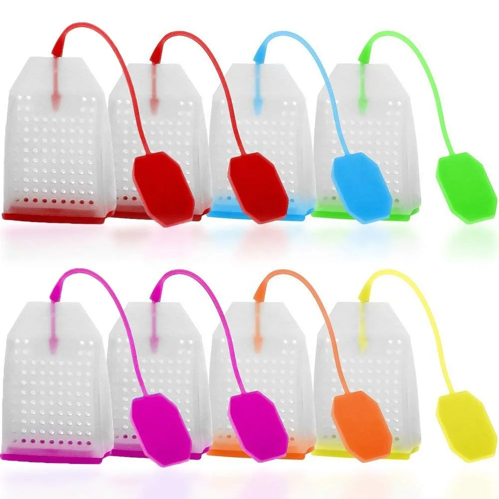 Яркие силиконовые многоразовые чайные пакетики без бисфенола А силиконовый чайный инфузор набор фильтров