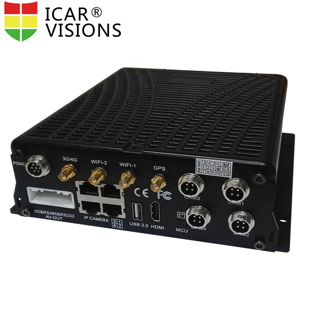 
ICARvisions JH4-Hybrid 8 channel 720P GPS 4G wifi mobile car NVR with E-mark EN50155 