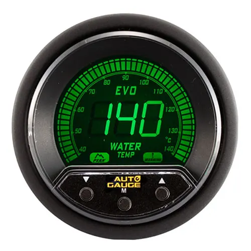 52mm Taiwan LCD Screen Auto Car Part Water Temperature Gauge with warning peak