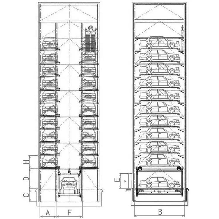 PCS Smart Auto Tower Type Parking System, Intelligent Stereo tower mechanical smart parking lift