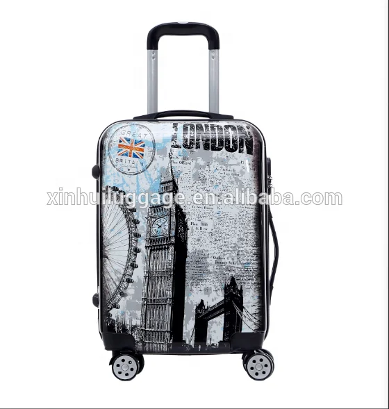 Custom made luggage printed suitcase travel airport oem luggage