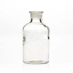 125ml Lab use glass narrow mouth clear reagent bottle with glass lid