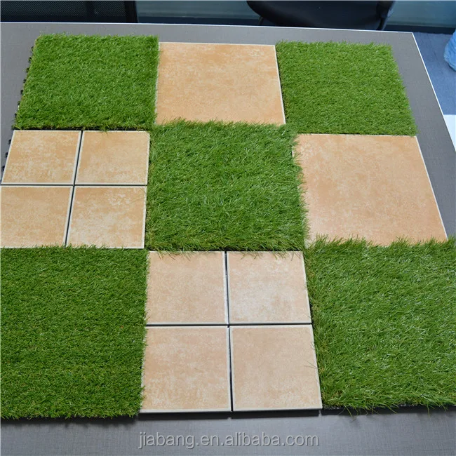 wholesale DIY synthetic garden grass floor tiles