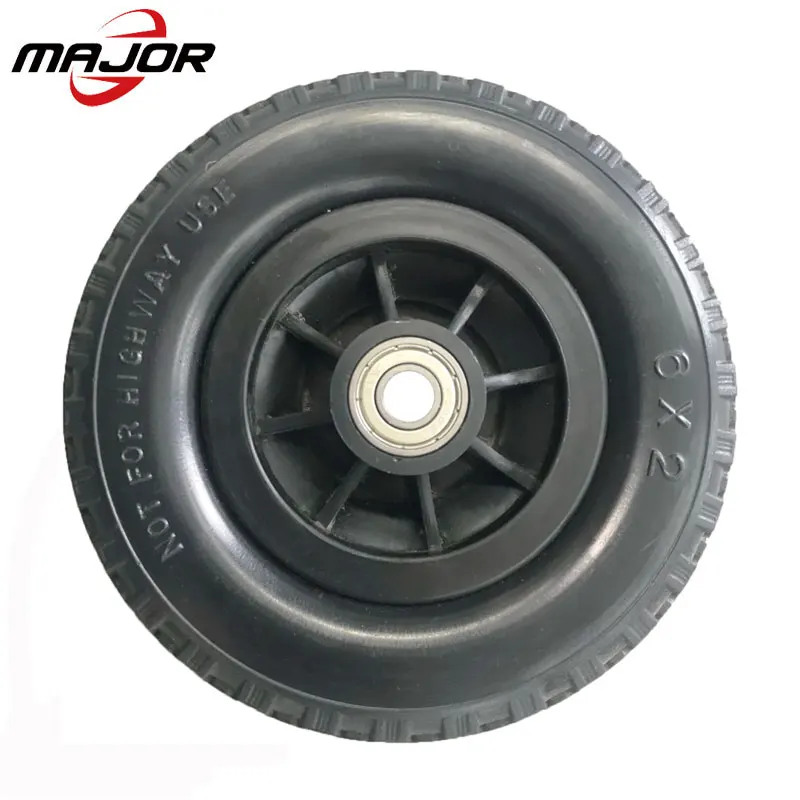 Manufacturers sell 6 inch polyurethane wheel, snack car / wheelchair / site pusher PU foam wheel.