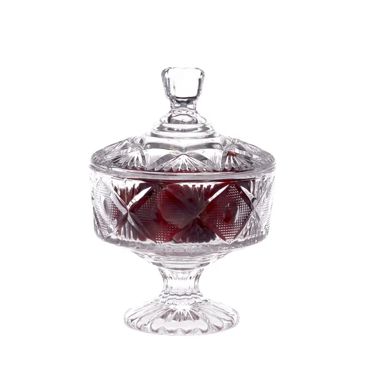 New products popular glass candy jar set cystal