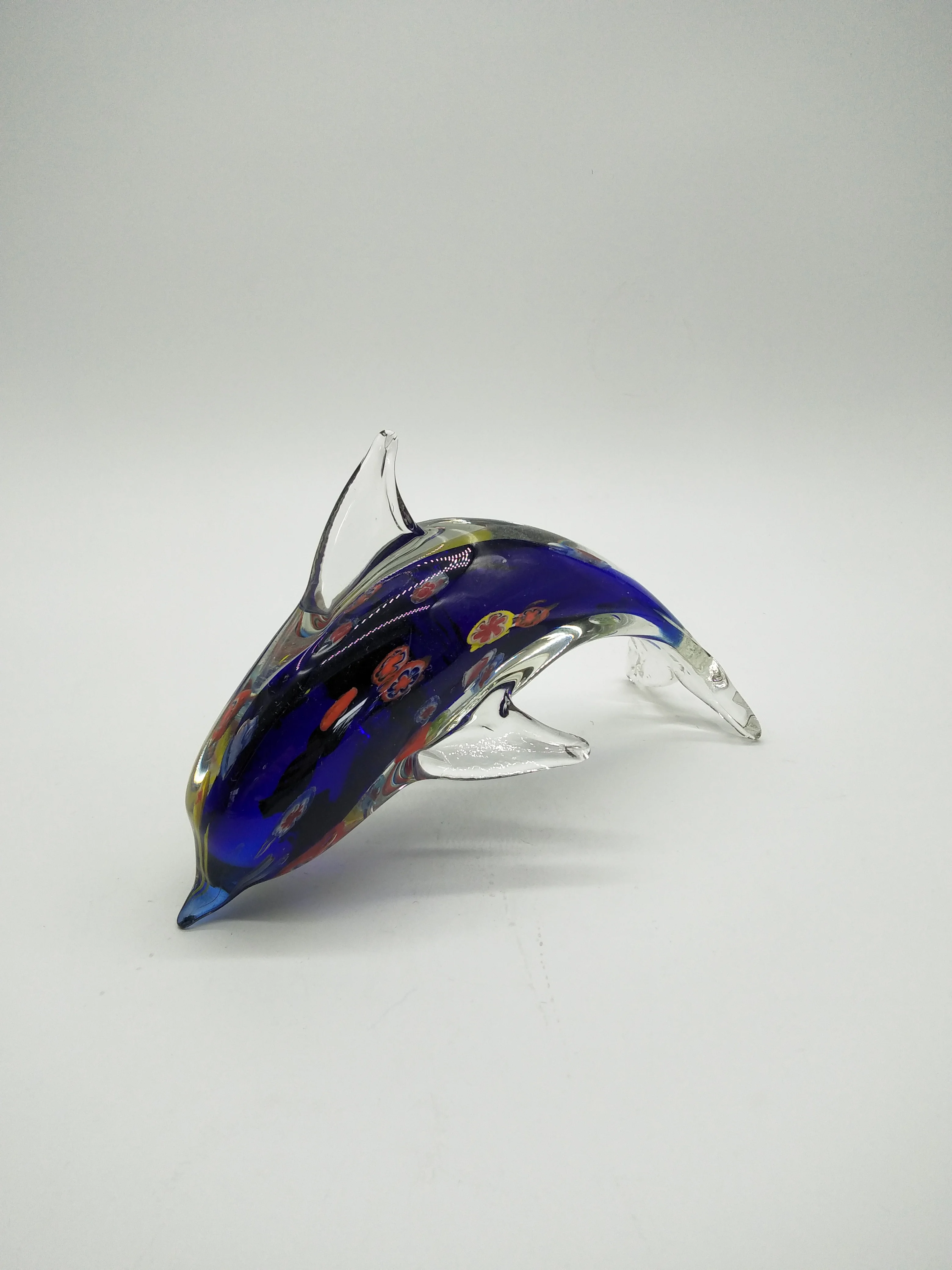 Glass dolphin art figurine  glass animal ornament