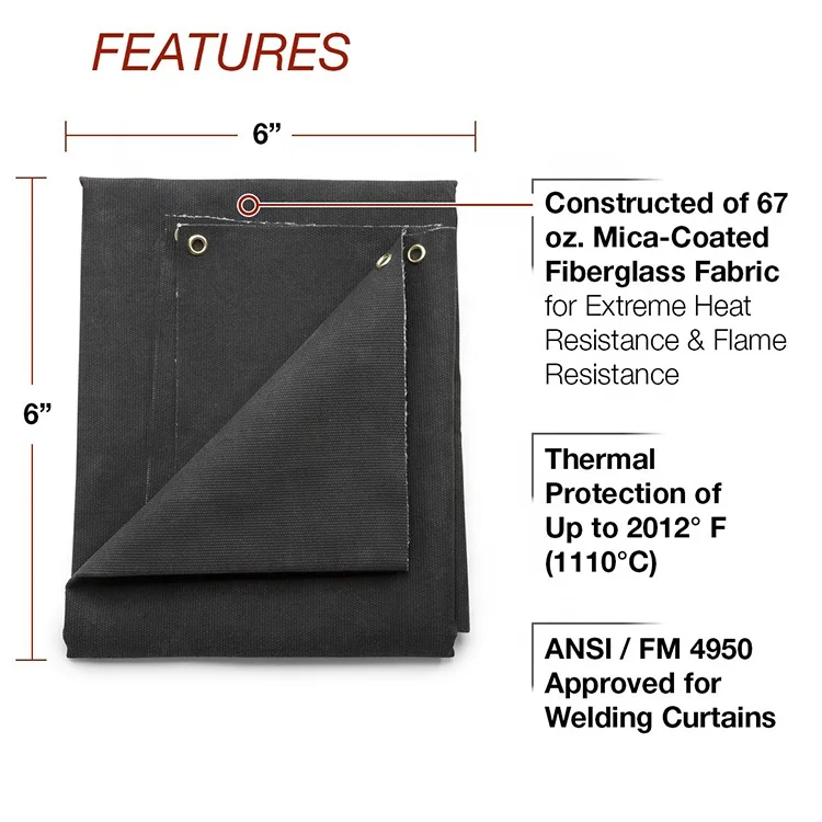 
black fire resistant fire blanket China manufacture With LPCB certificate 