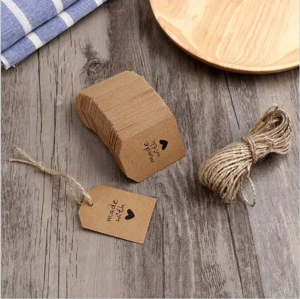 
Kraft Paper Tags Luggage Wedding Blank Price Hang tag Kraft Gift Hang tag 