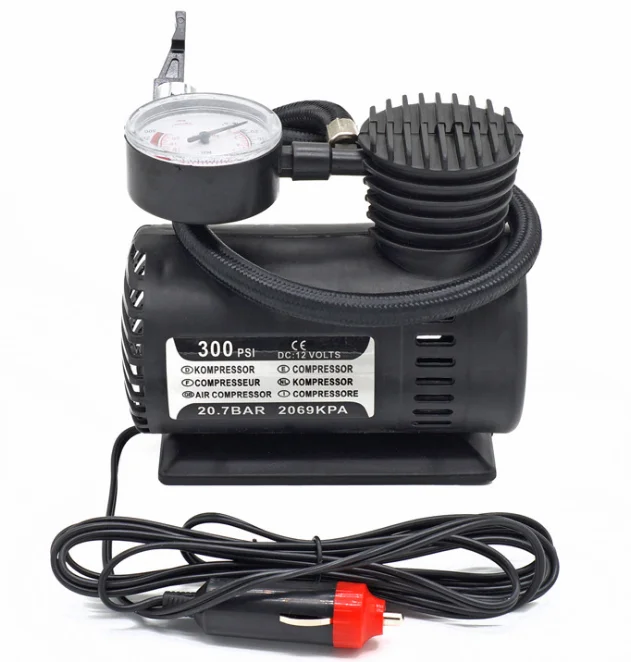0.38m Rubber 300PSI 10A portable car 12V air compressor