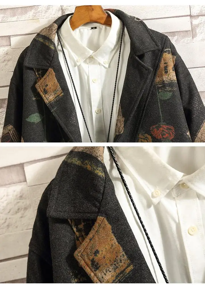 Regular men Vintage rose fashion  jacket/suit