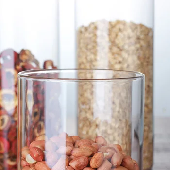 3 oz transparency  spaghetti nuts glass jar  with cork lid