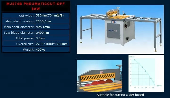 MJ274 Timber Cross Cutting  Plastic& MDF Board  Woodworking 350mm Pnueumatic cut off saw