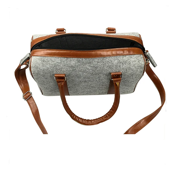 Wholesale Products China Women Fashion Leather and Felt Handbag From China