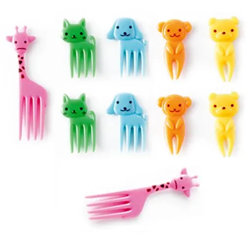 
35-65MM Animal Shaped Plastic Fruit Fork Party Dessert Pick 