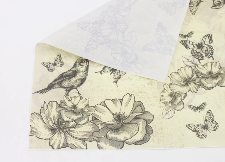 Butterfly Paper Napkin Festive & Party Tissue Napkin Decoration Guardanapo 33cm*33cm Or Custom Napkins