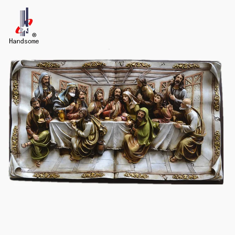 Wholesale Hand-Made Resin Craft 3D Last Supper Sculpture Home Office Desktop Wall Hanging Decorative Ornament