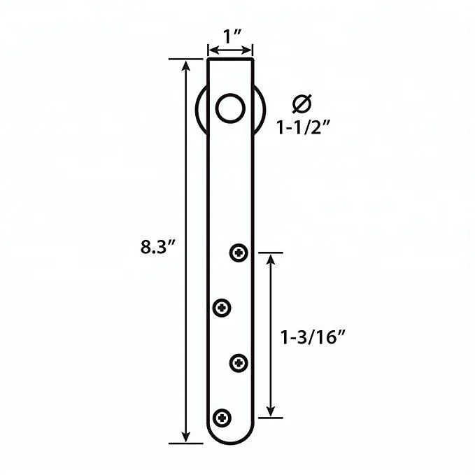 5FT Mini Bent Sliding Cabinet Barn Door Hardware