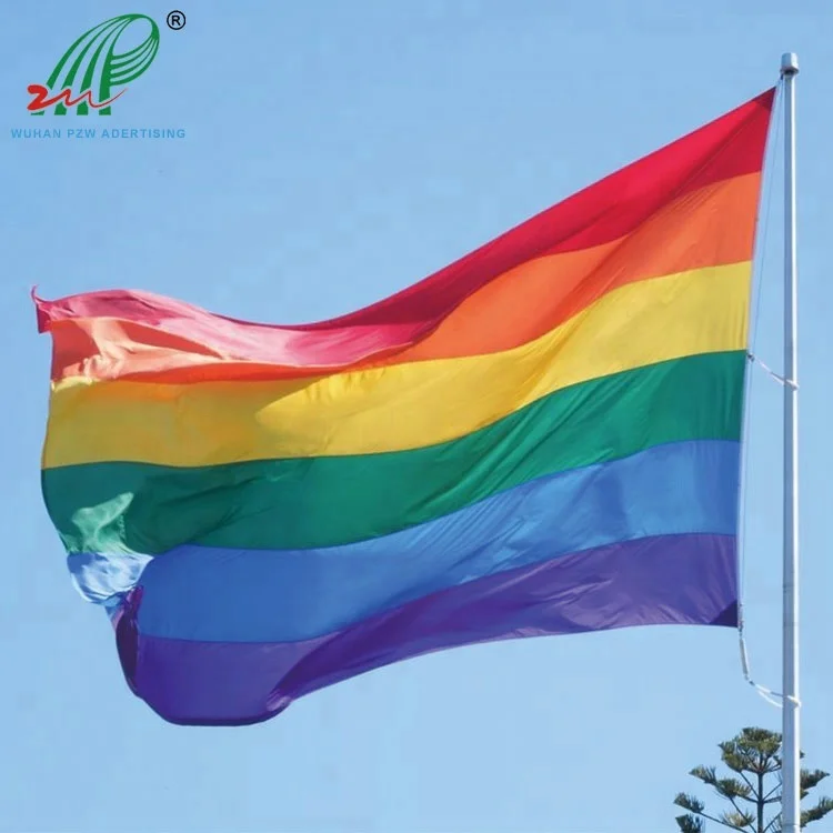 Wholesale 3x5 Polyester Peace Flag, LGBT Lesbian Rainbow Gay Pride Flag