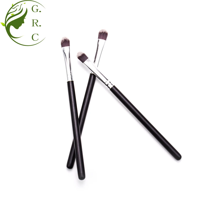 Custom Logo Single Wood Handle Private Label Single Mini Flat Eyeshadow Brush Makeup Brush Applicator
