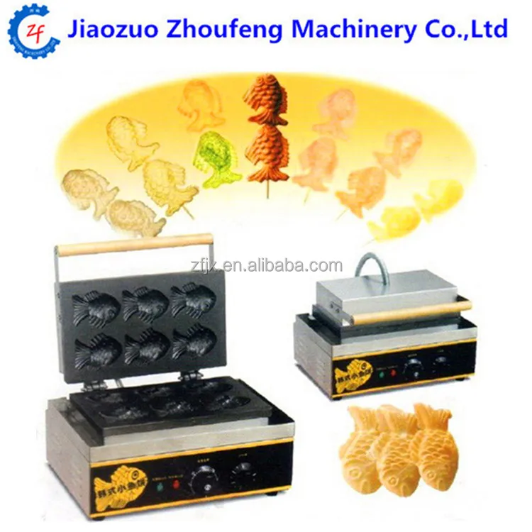 Commercial Korean snack fish cake machine Taiyaki oven grill fish shape cake waffle maker