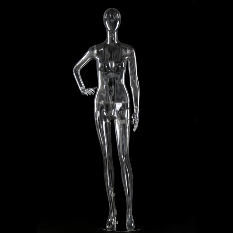Eco-friendly light weight transparent clear full body plastic mannequin