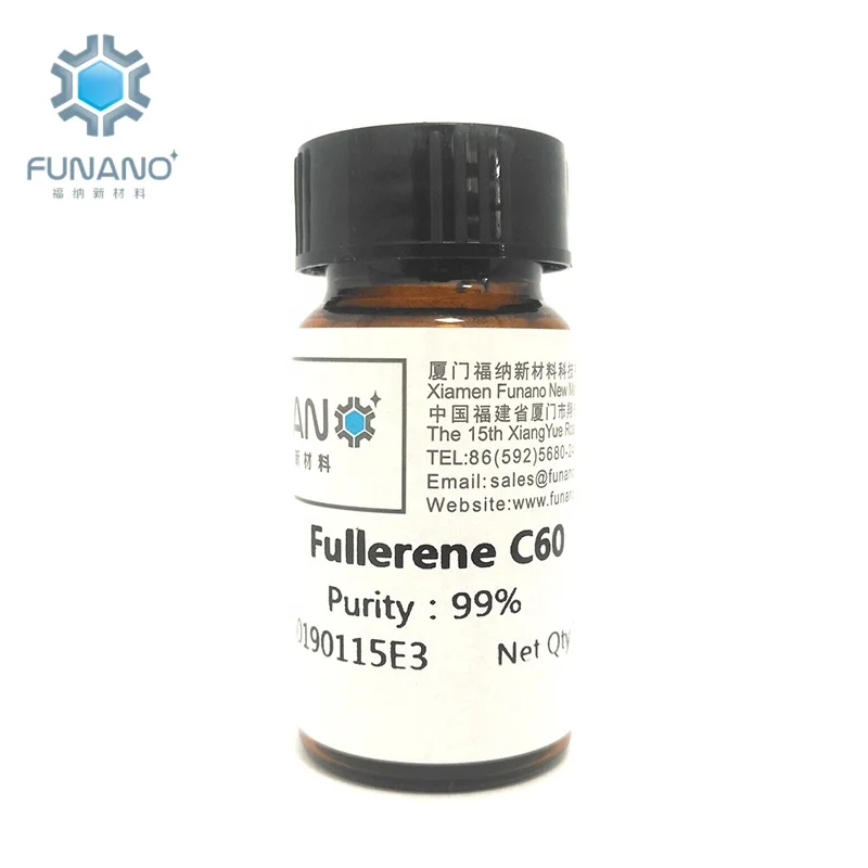 Manufacturer Funano Chemical Reagents Cosmetic Carbon Black Powder C60 99 High Purity Fullerene C60 With 99%  raw materials
