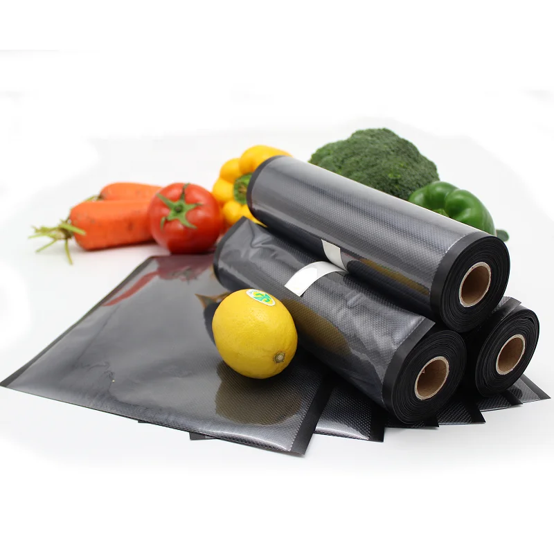 Custom transparent black embossed vacuum bag