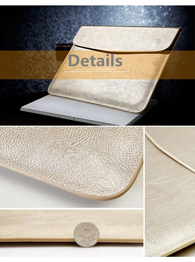 PU Leather Waterproof Laptop Sleeve Bag for NoteBook With Magnet Closure