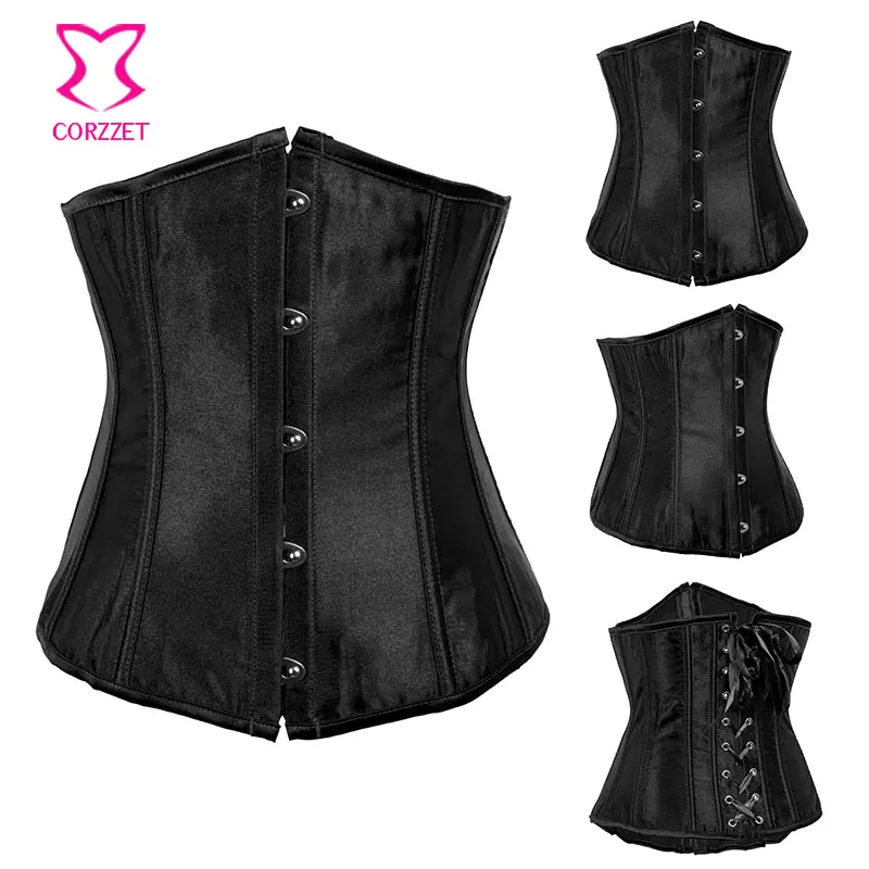 2686A Satin Underbust Back Lace Up Closure Front Buckle Steel Bone Steampunk Guangzhou Factory Wholesales Pricing For Women