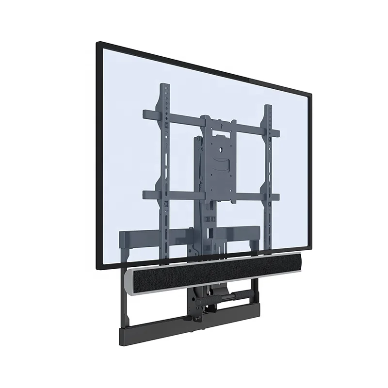 Gas Spring Pull Down TV Holder Wall Mount With Adjusted Sound Bar