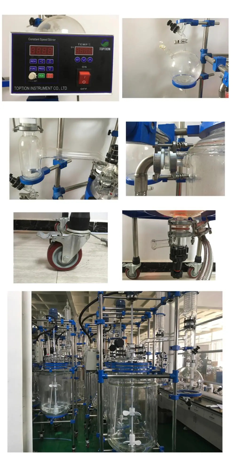 Laboratory Double-layer Jacketed Stirred Wave Bioreactor ,Alcohol Glass Reactor,Multi-usage jacket reactor