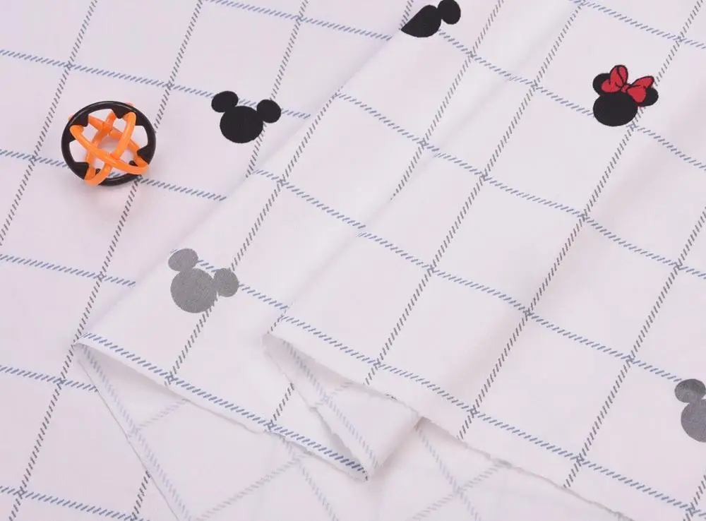 Mickey Mouse printed cotton twill, DIY patchwork for baby bedding