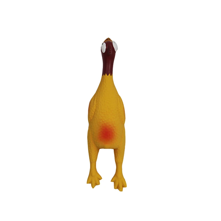 wholesale  toys screaming soft squeaky pet weird rubber chicken for voice dog toy