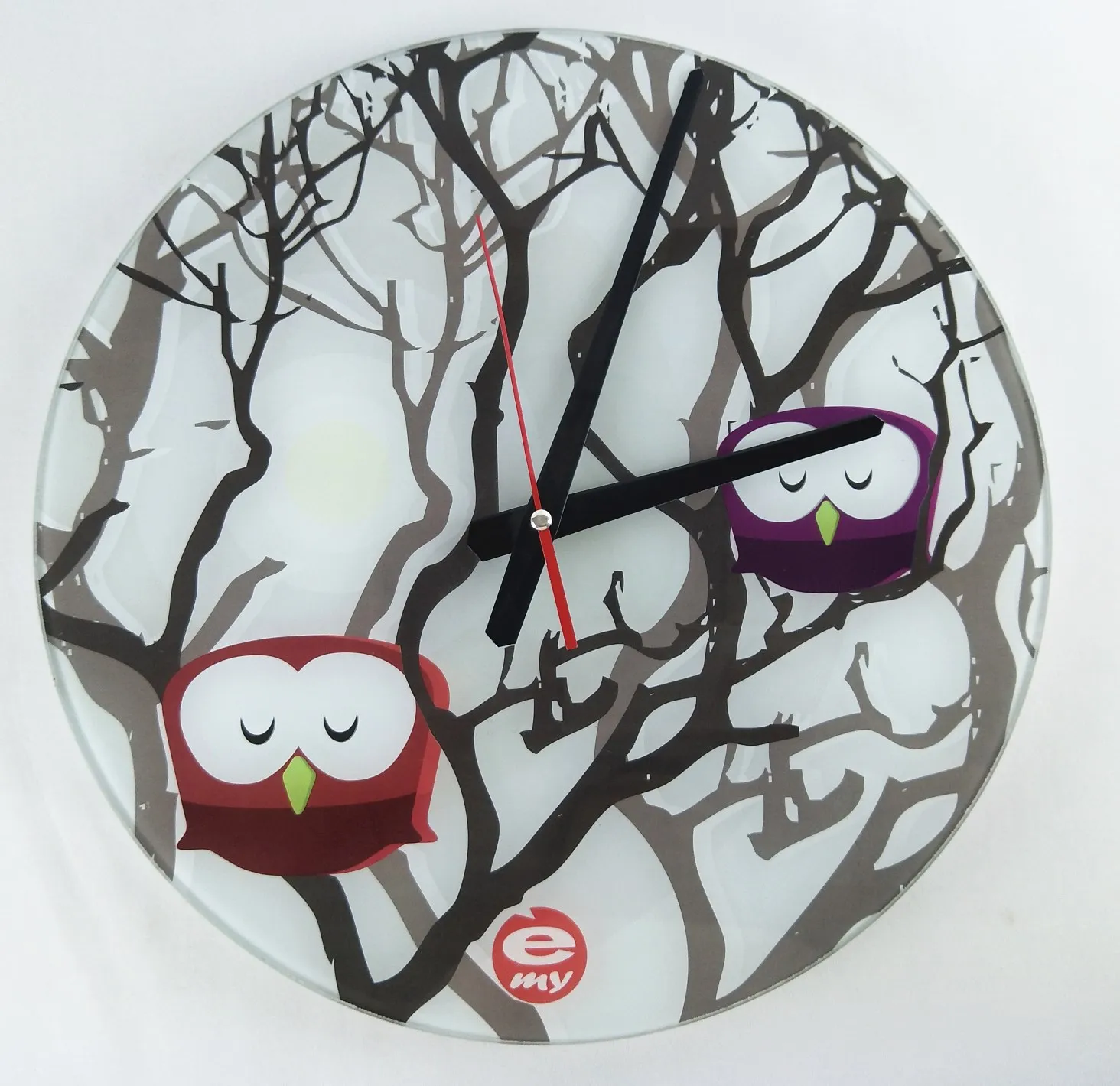 Customized decorative tempered glass wall clock