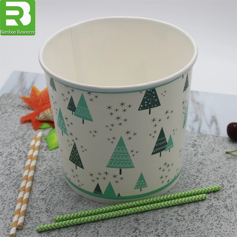 disposable custom printed paper popcorn bucket