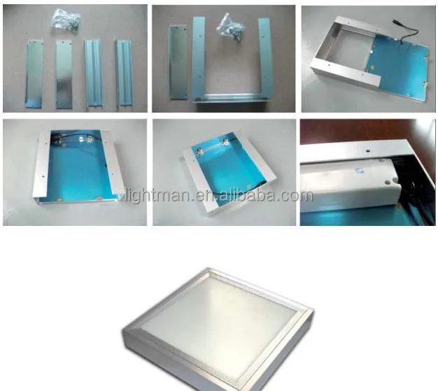 Aluminum Silver White 600x600 60x60 2x2 Led Panel Light Surface Mounted Frame