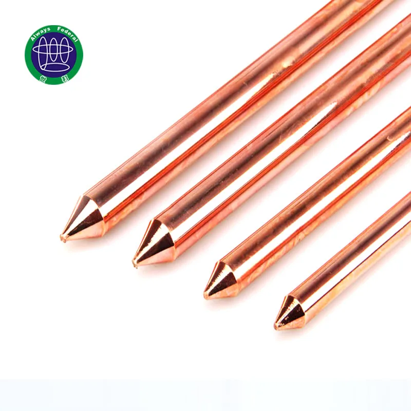 High Voltage Pure Threaded Copper Clad Steel Ground Rod