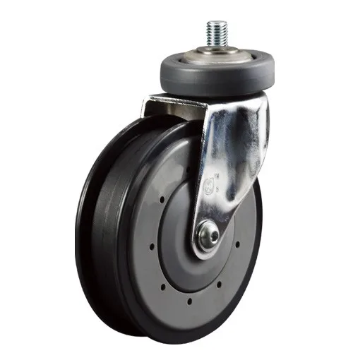 122mm Supermarket Shopping Cart Elevator Ball Bearing PU Caster wheel