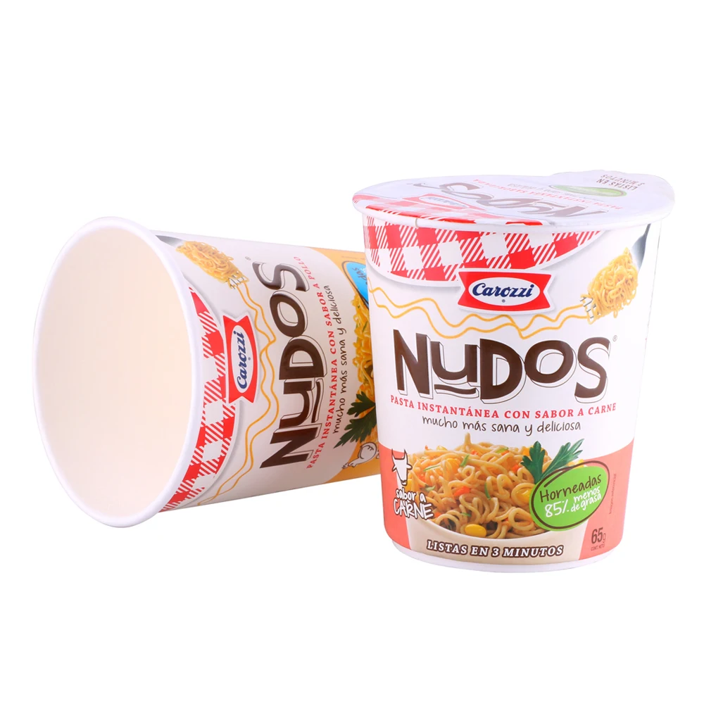 
high quality double wall noodle paper cups with sealing cover 