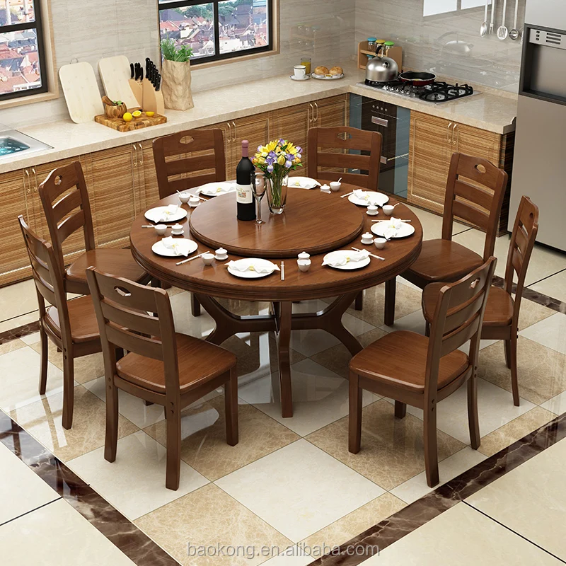 Dining Room Furniture Solid Wood Rotating Dining Table