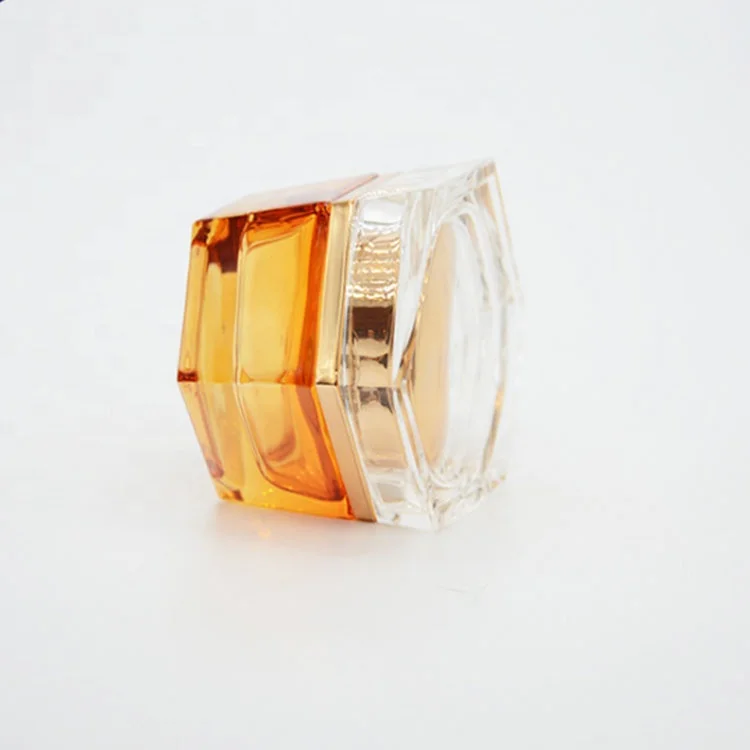 Luxury Cosmetic Glass Jar 30g Good Reputation High Quality Luxury Glass Face Cream Jars six-angle jar for cosmetics