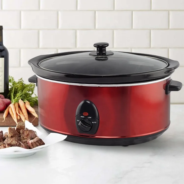 Best Price Slow Cooker Crock Pot Ceramic 6.5qt Stainless Steel Portable Slow Cooker