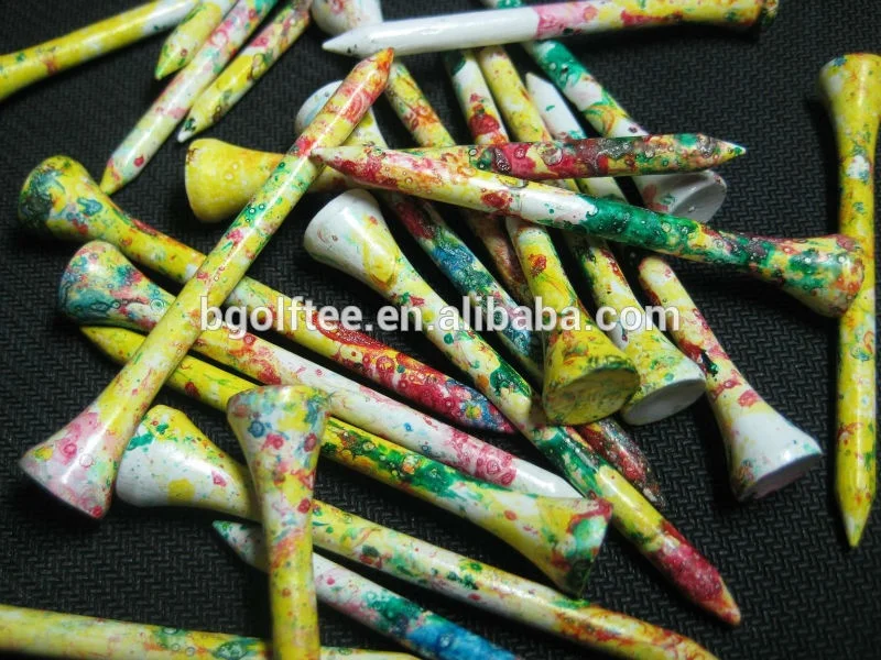 Special multi colorful golf tees in hand painting